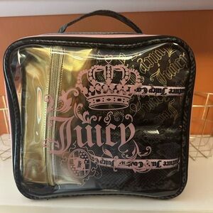Juicy Couture Black and Pink Clear Cosmetic Case